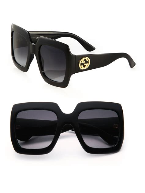 gucci oversize round frame acetate sunglasses|gucci 54mm oversized square sunglasses.